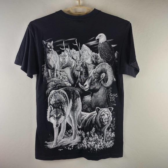 Vintage Lexington Animal Kingdom t-shirt front back eagle ram bear - Picture 2 of 6